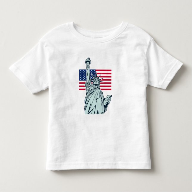 T-shirt Pour Les Tous Petits Drapeau américain avec Lady Liberty (Devant)