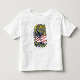 T-shirt Pour Les Tous Petits Drapeau américain dans le domaine des capots