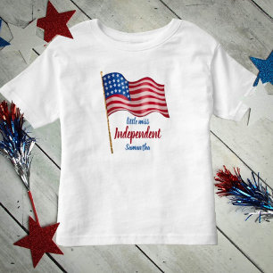T-shirt Pour Les Tous Petits Drapeau américain indépendant Little Miss