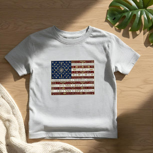 T-shirt Pour Les Tous Petits Drapeau Art Déco du patrimoine États-Unis Anné
