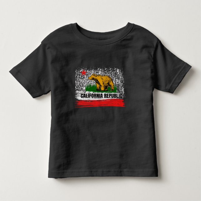 T-shirt Pour Les Tous Petits Drapeau Cali Socle Norcal Cencal (Devant)