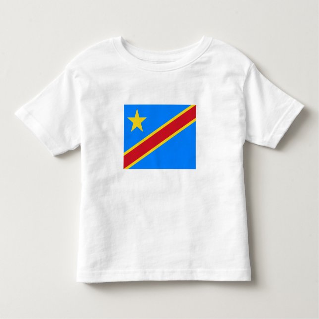 T-shirt Pour Les Tous Petits Drapeau Congo Kinshasa (Devant)