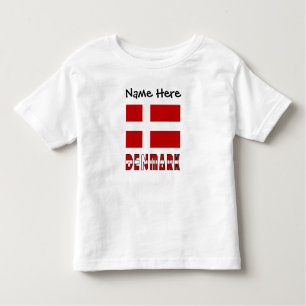 T-shirt Pour Les Tous Petits Drapeau danois personnalisé Toddler T-sh