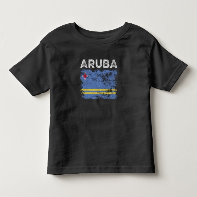 T-shirt Pour Les Tous Petits Drapeau d'Aruba en détresse - Drapeau d'Aruba (Devant)