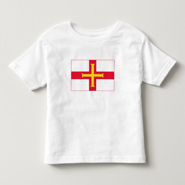 T-shirt Pour Les Tous Petits Drapeau de Guernesey (Devant)