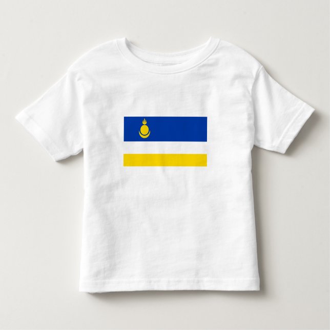 T-shirt Pour Les Tous Petits Drapeau de la Buryatia patriotique (Devant)