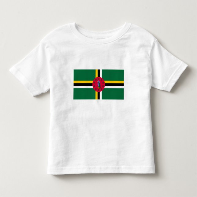 T-shirt Pour Les Tous Petits Drapeau de la Dominique (Devant)