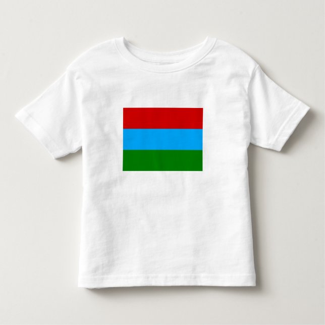 T-shirt Pour Les Tous Petits Drapeau de la République de Karelia (Devant)