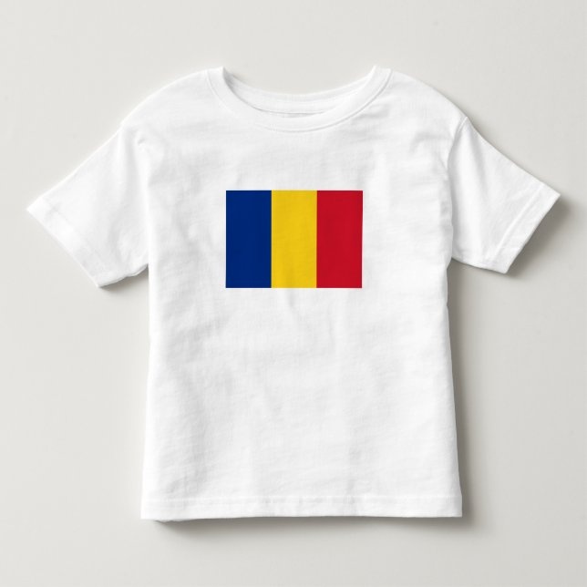 T-shirt Pour Les Tous Petits Drapeau de la Roumanie (Devant)