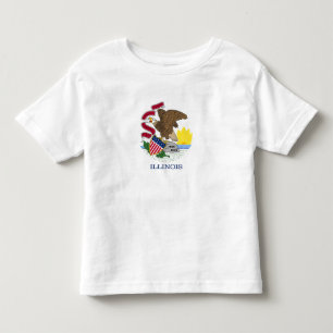 T-shirt Pour Les Tous Petits Drapeau de l'État de l'Illinois