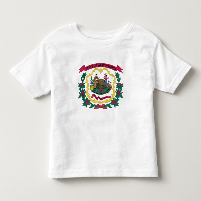 T-shirt Pour Les Tous Petits Drapeau de l'État de Virginie occidentale (Devant)