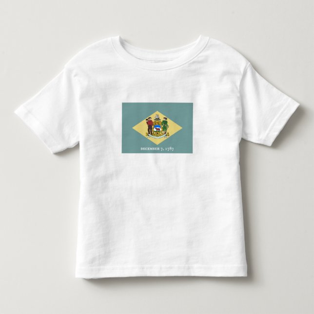 T-shirt Pour Les Tous Petits Drapeau de l'État du Delaware (Devant)