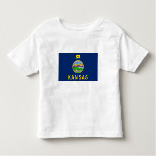 T-shirt Pour Les Tous Petits Drapeau de l'État du Kansas