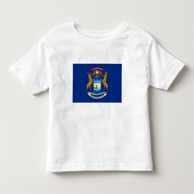 T-shirt Pour Les Tous Petits Drapeau de l'État du Michigan (Devant)