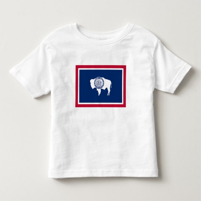 T-shirt Pour Les Tous Petits Drapeau de l'État du Wyoming (Devant)