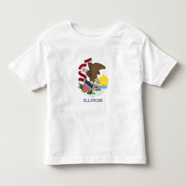 T-shirt Pour Les Tous Petits Drapeau de l'Illinois (Devant)