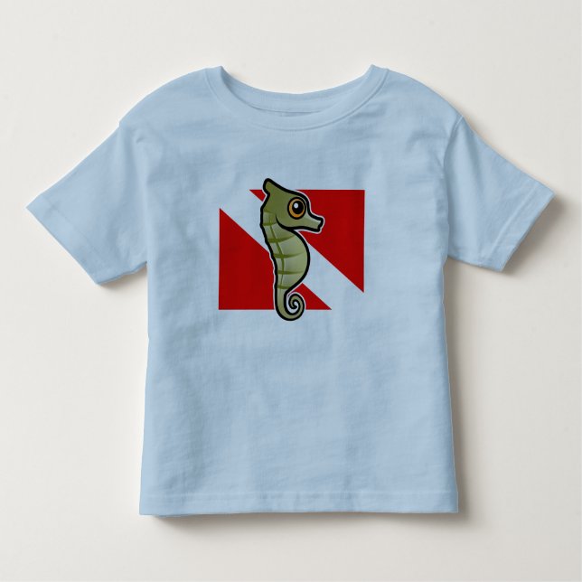 T-shirt Pour Les Tous Petits Drapeau De Plongée De Seahorse (Devant)