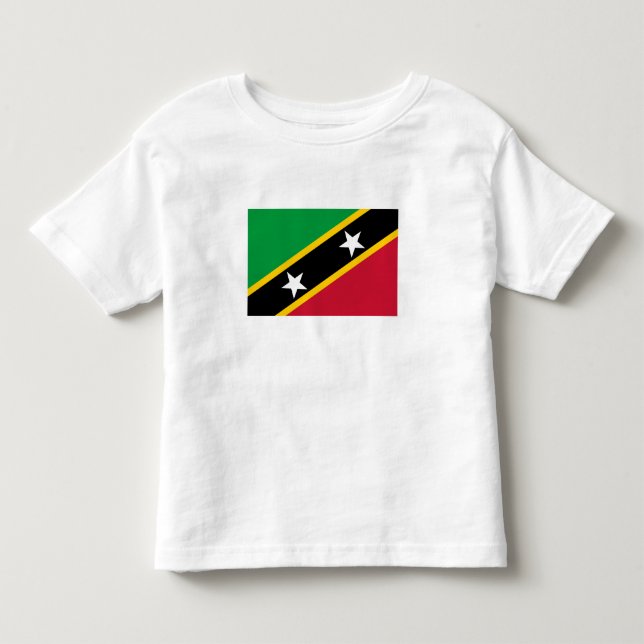 T-shirt Pour Les Tous Petits Drapeau de Saint-Christophe-et-Niévès (Devant)