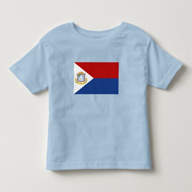 T-shirt Pour Les Tous Petits Drapeau de Saint-Martin (Devant)