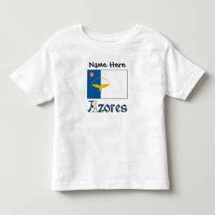 T-shirt Pour Les Tous Petits Drapeau des Açores personnalisé avec nom