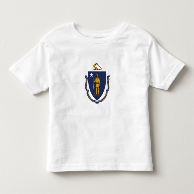 T-shirt Pour Les Tous Petits Drapeau d'État du Massachusetts (Devant)
