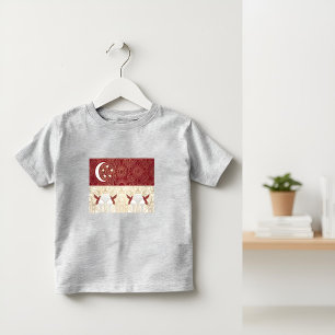 T-shirt Pour Les Tous Petits Drapeau du patrimoine Art déco   Singapour   Desig