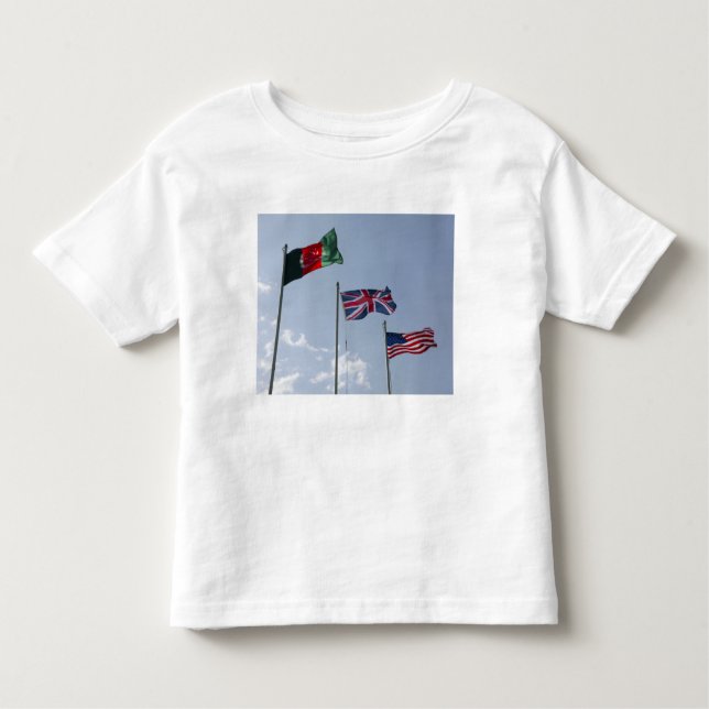 T-shirt Pour Les Tous Petits Drapeau du Royaume-Uni entre les drapeaux afghans  (Devant)