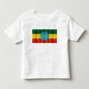 T-shirt Pour Les Tous Petits Drapeau éthiopien en bois