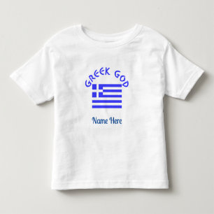 T-shirt Pour Les Tous Petits Drapeau grec Dieu grec Nom personnalisé 