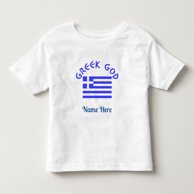 T-shirt Pour Les Tous Petits Drapeau grec Dieu grec Nom personnalisé  (Devant)