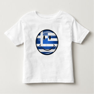 T-shirt Pour Les Tous Petits Drapeau grec souriant