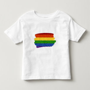 T-shirt Pour Les Tous Petits Drapeau LGBT Pride Parties scintillant arc-en-ciel