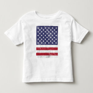 T-shirt Pour Les Tous Petits Drapeau vintage USA Patriotique Américain Rouge Bl