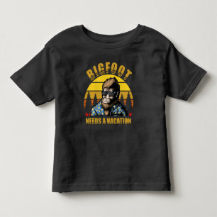 T-shirt Pour Les Tous Petits Drôle Bigfoot Sasquatch Yeti Vacances Camping Garç