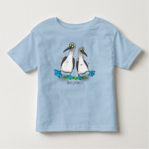 T-shirt Pour Les Tous Petits Drôle bleu pieds croisés dessin de dessins animés