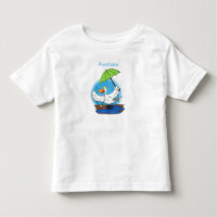 Drôle canard avec parapluie dessin animé