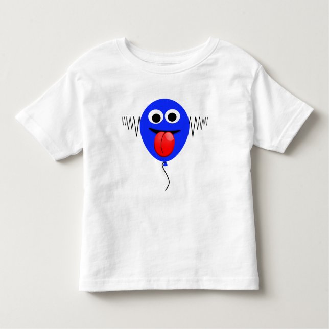 T-shirt Pour Les Tous Petits Drôle Cartoon Goofy Face S'Envoler Balloon Enfants (Devant)