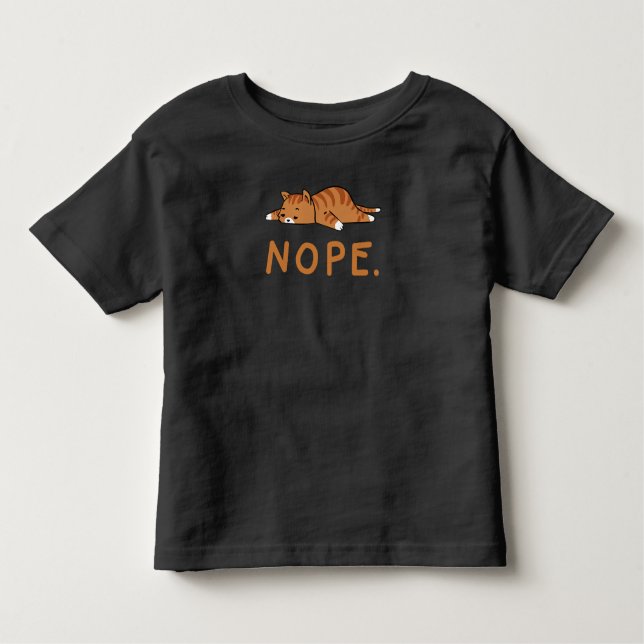 T-shirt Pour Les Tous Petits Drôle Chat Nope Lazy Chat Orange Chat Lady Amoureu (Devant)