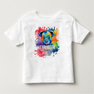 T-shirt Pour Les Tous Petits Drôle chien coloré aquarelle