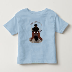 T-shirt Pour Les Tous Petits Drôle dessin animé de bison de buffle