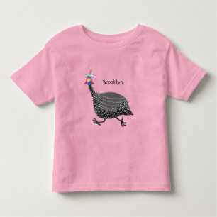 T-shirt Pour Les Tous Petits Drôle dessin animé d'oiseau de Guineafowl
