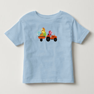 T-shirt Pour Les Tous Petits Drôle dinosaure tracteur garçons école fête d'anni