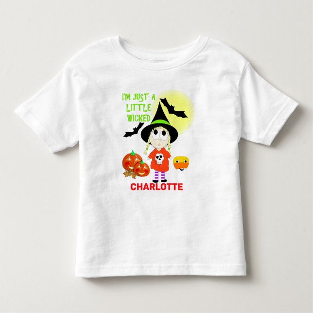 T-shirt Pour Les Tous Petits Drôle Drôle Caricature Petite Sorcière Malade Hall (Devant)