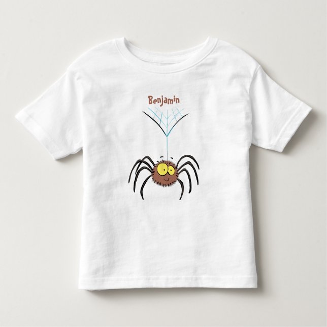 T-shirt Pour Les Tous Petits Drôle mignon dessin animé d'araignée moelleuse (Devant)
