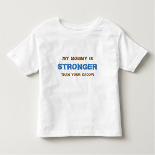 T-shirt Pour Les Tous Petits Drôle MOMMY STRONGER bleu