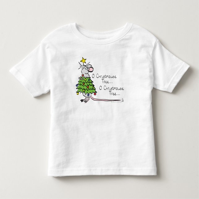 T-shirt Pour Les Tous Petits Drôle Noël mignon Souris Arbre Cartoon (Devant)