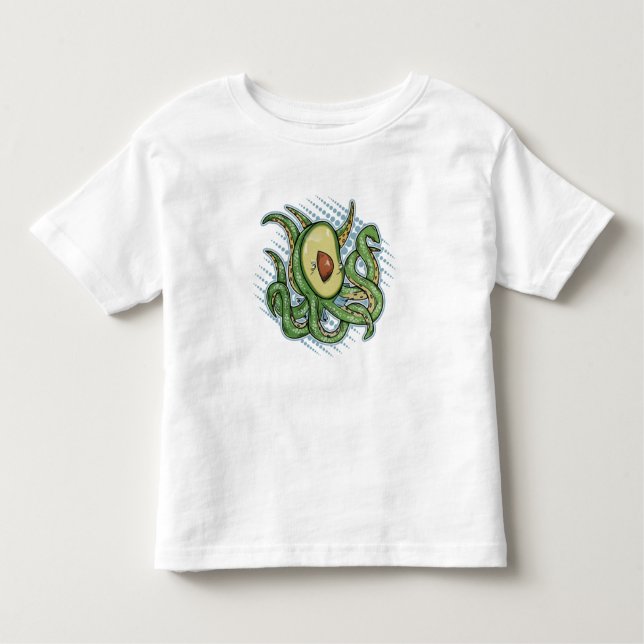 T-shirt Pour Les Tous Petits Drôle Octopus Avocado (Devant)
