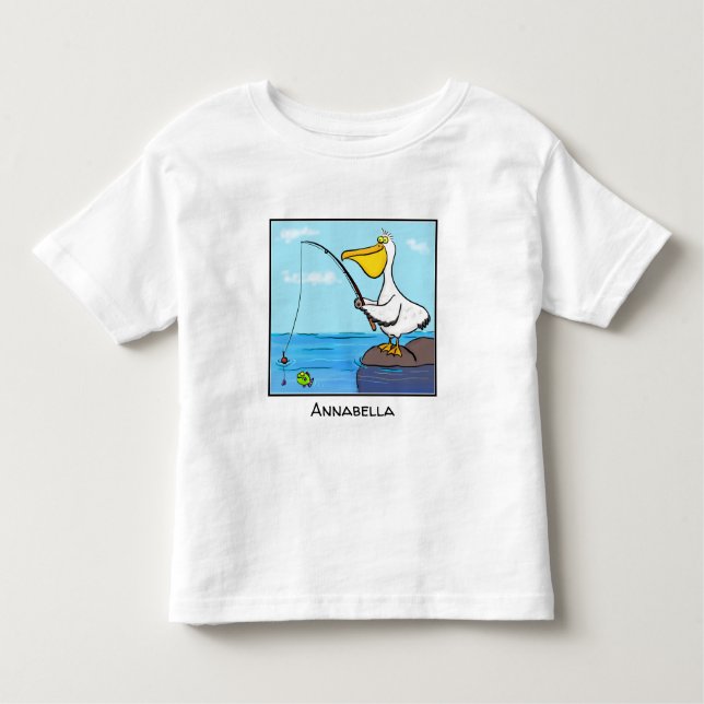 T-shirt Pour Les Tous Petits Drôle pélican de pêche (Devant)