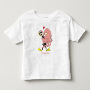 T-shirt Pour Les Tous Petits Drôle pieuvre embrasse plongeur dessin animé humou