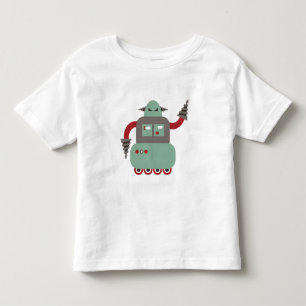 T-shirt Pour Les Tous Petits Drôle Robot Driller Retro